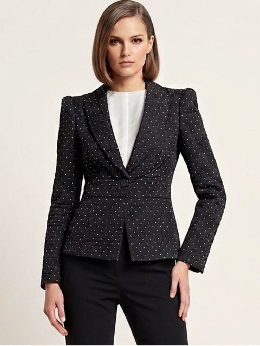 Armani Collezioni Silk Blend Mini Diamond Pattern Luxurious Blazer Size 4